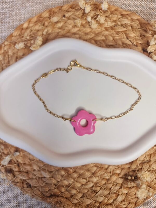 Bracelet petite fleur rose – Image 2